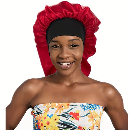 Silky Long Bonnet For Sleeping Solid Color Night Cap For Women Hair Care Tools For Sleeping In Overnight
