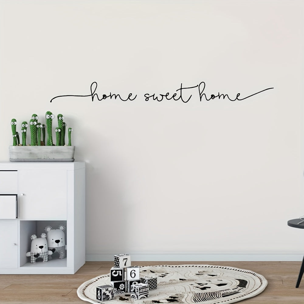 1pc Exquisite Home Sweet Home Phrase Wall Sticker, Art Decal For House Decoration, Wall Decals For Bedroom Decor, Vinyl Mural Wallpaper