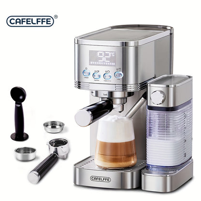 CAFELFFE Semi-Automatic Espresso Machine MK801 with Automatic Milk Frothing System, One-Touch Operation for Espresso, Latte & Cappuccino, 20BAR High Pressure, 1.3L Water Tank & 0.7L Milk Tank, Self-Cleaning Function, 1350W Po