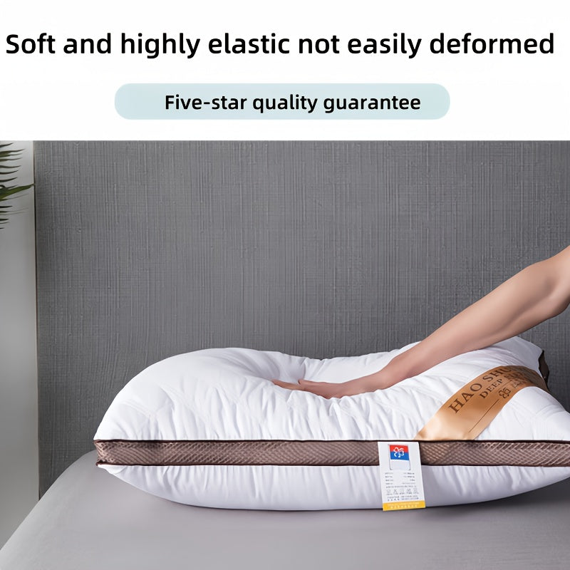 2pcs High-end Hotel Same Pillow Core Light Beige-friendly and Comfortable Cervical Spine Protection Soft and fluffy Sleep Aid Super thick and full Long-lasting no deformation and no collapse Home Gift Machine washable washabl