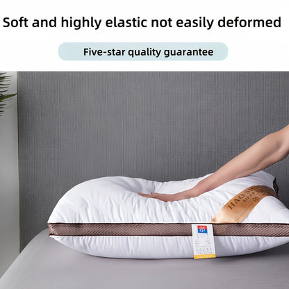 2pcs High-end Hotel Same Pillow Core Light Beige-friendly and Comfortable Cervical Spine Protection Soft and fluffy Sleep Aid Super thick and full Long-lasting no deformation and no collapse Home Gift Machine washable washabl