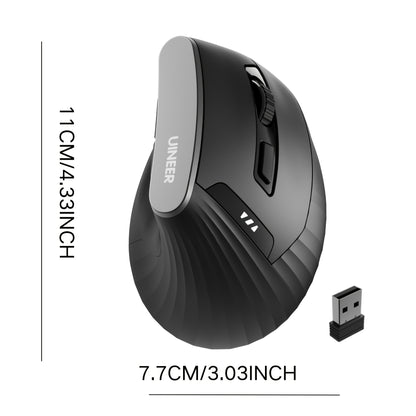 2.4Ghz Vertical Wireless Mouse with Visible Battery Display, 6 Keys, Ergonomic, Plug and Play for Office and Study
