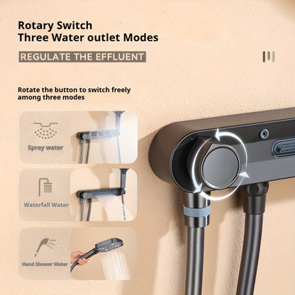 Wall-Mounted Shower Head with Adjustable Arm - No Electricity Needed, Easy Installation, Heavy-Duty Copper Construction for Modern Bathroom Upgrade - Ideal for Bath or Shower