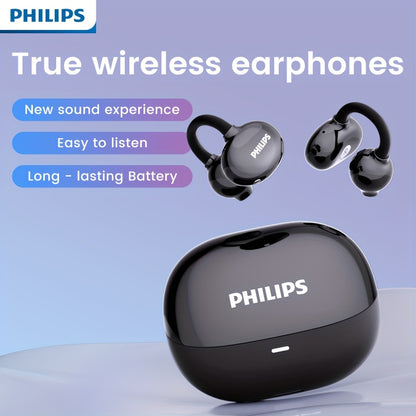 New Philips BT5.4 Earphones Wireless Sport Headphone Earbuds Touch Controlg Earclip Air Conduction Open Ear HiFi Sound 18 Hours Battery Life-TAT3469
