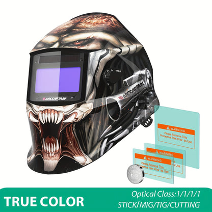 ARCCAPTAIN Auto-Darkening Welding Helmet with -Free Large View Welding Hood Mask, True Color Vision & Shade 1-4 Adjustment, CE, Compatible with Welding Machines (Professional Welder's Mask)
