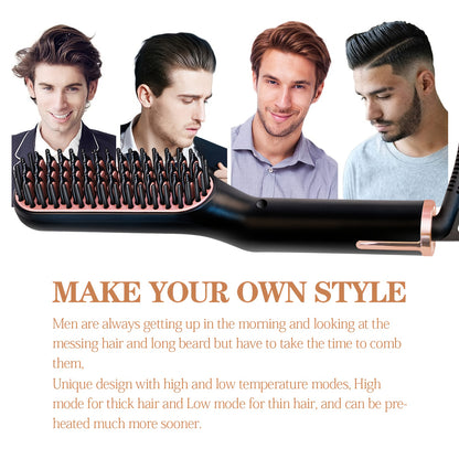 UKLISS Electric Hair Straightener with Fast Technology - 3-in-1 Hair Straightener Brush, 220V Plug & Compact Design for Men & Women, Long & Short Hair, Professional Salon & Home Use, Hair Straightener For Women, Hair Straight