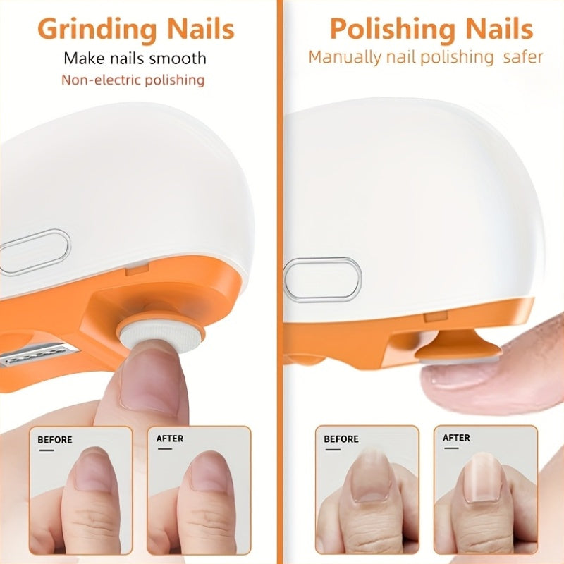 SWOSON Rechargeable Electric Nail Clipper & Polisher with LED Light - USB-Powered, Lithium-Polymer Battery, 36V/5A Fast Charging, 3-in-1 Nail Trimmer, Polisher, And File - Salon-quality Results For Home Use, Nail Polisher, Sl