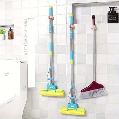 3pcs Mop Broom Holder Hook, Wall-mounted Broom Clip, Self-adhesive Mop Broom Rack, Detachable Waterproof And Non-slip Practical Hook, Suitable Storage And Organizer For Home, Bathroom, Kitchen, Garden And Garage