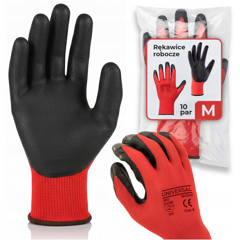 Work Gloves Latex Gardening, Set of 24pcs, Size M, Coated with Latex for Better Grip And Abrasion Resistance, Elastic And Breathable, Made of Polyester Fabric, Fitting to The Hand, Providing Precision of Movements And Work Co