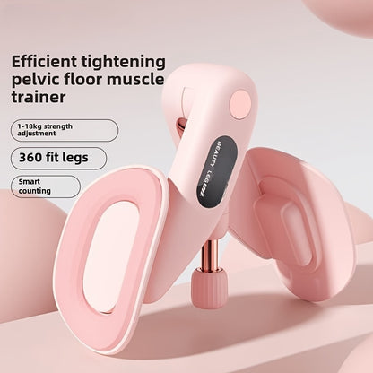 Aparelho para Exercícios do Pavimento Pélvico e Pernas - Equipamento de Ginástica Doméstica para Emagrecimento, Recuperação e Tonificação Muscular - Inúmeros Treinos, Material ABS Durável, Branco/Rosa