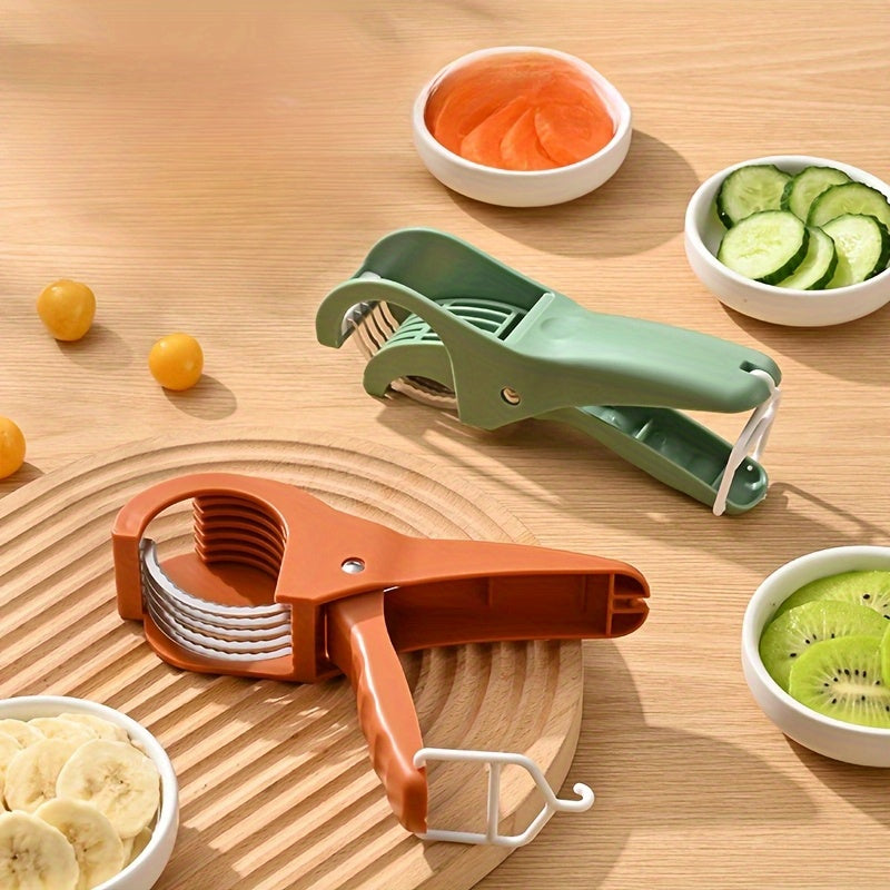 1pc Heavy-Duty Manual Vegetable & Fruit Slicer with Multi-Blade - Quick-Chop Technology, Sharp Stainless Steel Blade - Ergonomic Grip for Carrots, Potatoes, Cucumbers, Tomatoes, Apples - Compact Kitchen Tool for Home & - Easy