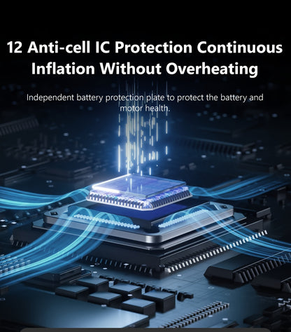 CaRSun Digital Tire Inflator, Portable Air Compressor Pump with LED Light for Cars, Motorcycles, Bicycles - DC 12V, 150 PSI, Black & Yellow Design, Plug-In Power Supply, No Battery Required, Bicycle Tire Inflator | Sleek Port