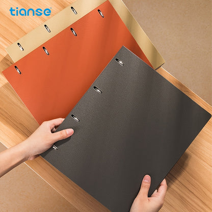 1pc TIANSE 4 Hole File Folder, A4 Size, 200 Sheets Capacity, Binder Folder Perfect For Classified Management Of Office Home School Student Documents Test Papers