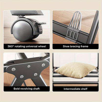 Joybos® Ultimate Space-Saving Foldable Drying Rack - 2-Level Laundry Drying Genius, Free-Standing With Height-Adjustable Wings, Effortless Storage Solution For Any Home, Drying Racks