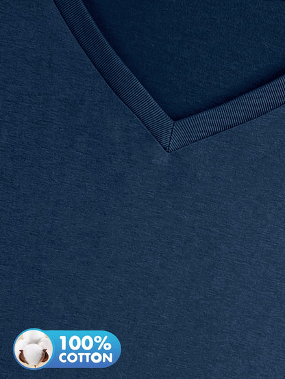 3pcs Women'S 100% V-Neck Long Sleeve T-Shirts - Soft, Durable, and Comfortable Casual Wear for All Seasons, Perfect for Holidays, Graduations, and Everyday Style, Everyday Comfort Wear | Minimalist Style | Soft Fabric Tee