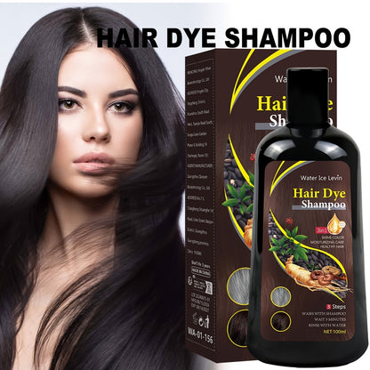 Brown Hair Coloring Shampoo, Instant Hair Coloring Shampoo 3 in 1 Nourishing Hair Shampoo Hair Coloring Cover Gray Hair, Natural Long Lasting Hair Coloring Shampoo