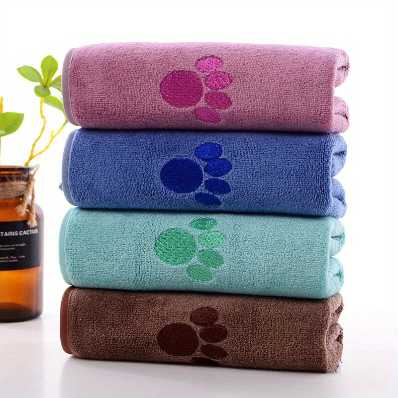 1pc Super Absorbent Dog Bath Towel With Adorable Embroidery - Gentle & Stylish Cleaning Solution For Your Furry Friend