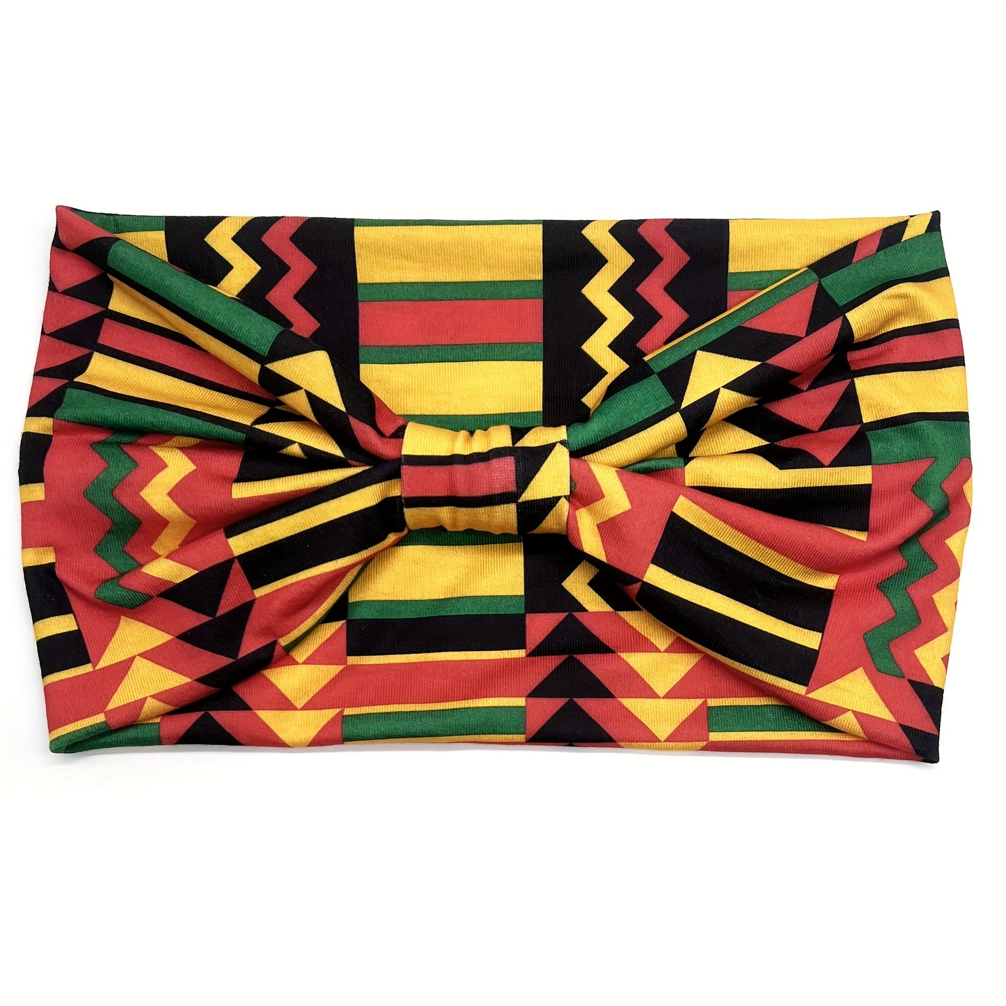 1pcs Stylish African Printed Boho Headband for Women - Stretchy Yoga Running Turban Hair Accessory