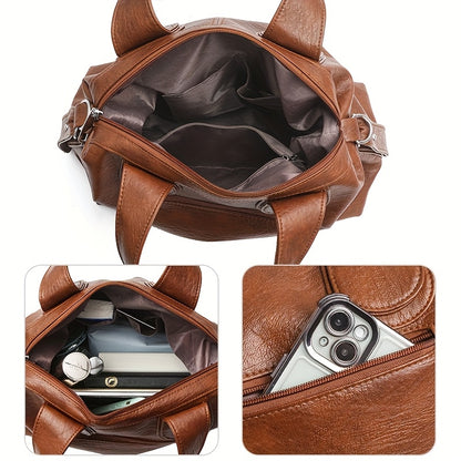 Women's Professional Tote Bag with Adjustable Shoulder Strap - Large Capacity Work Handbag, Zipper Closure, Purse for Office, Travel, Everyday - Available in Brown, Black, Beige, Gray, Camel - KINGANT, Durable Polyester Linin
