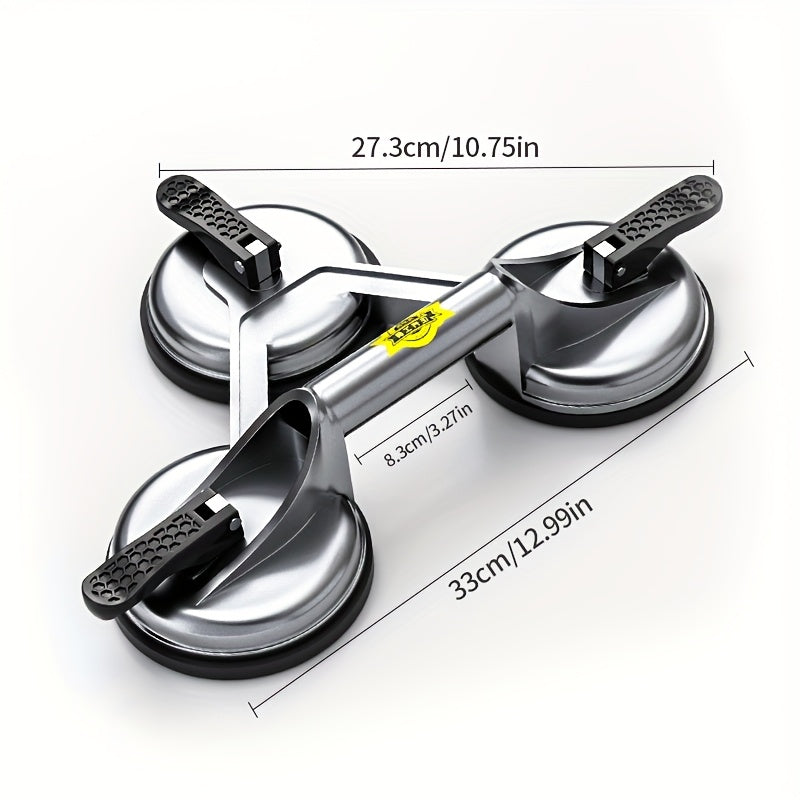 ZHENGQI Heavy Duty Vacuum Suction Cup Pad - Ergonomic Rubber Handle for Granite, Tile, Glass & More - Rust-Resistant, Strong Load-Bearing Capacity, Ideal for Home & Outdoor Use, Construction Suction Pad|Ergonomic Grip|Sleek S