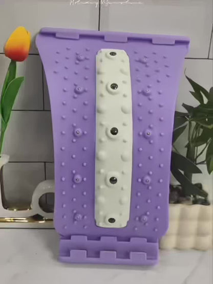 4-Level Adjustable Back Stretcher & Posture Corrector with Magnetic Closure - Ergonomic Lumbar Support for Upper & Lower Back, Office, Car, Home Use - Durable PP Material, Blue, Back Stretcher for Back, Posture Correction, Ca