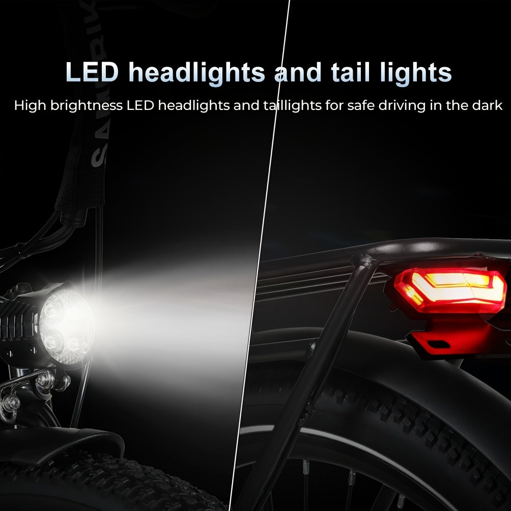 Folding Electric Bike | 26x3.0-inch Durable Tires | 48V13AH Removable Battery | 250W Motor | Disc Brakes | LCD Smart Meter | 100-110km Power-Assisted Range, Mountain Bike, Adult Bike, Cycling Assistant,  Urban Commuting, Mode