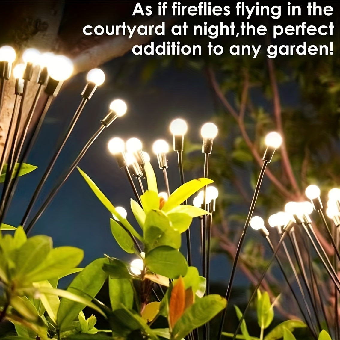Two Solar Garden Lights, Equipped with 6/8/10 LED Bulbs, Firefly Floor Lights, Outdoor LED Lights, Spherical Garden Decorative Lights for Yard Lighting, Festive Parties, Christmas, Independence Day Dance Illumination to Beaut