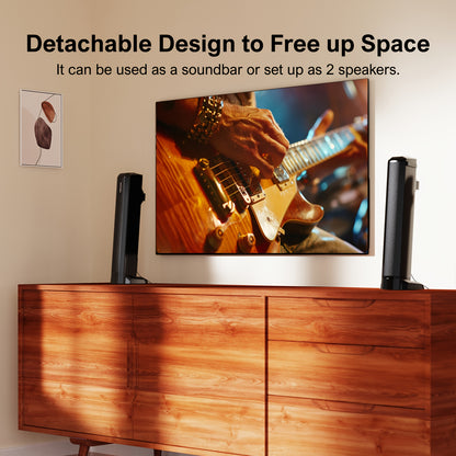 ULTIMEA 2.2ch New-Detachable Design Sound Bars for TV, Peak Power 100W, 2-in-1 Soundbar for TV, Bass Adjustable, 3 EQ Modes, ARC/Optical/Aux/Wall Mount