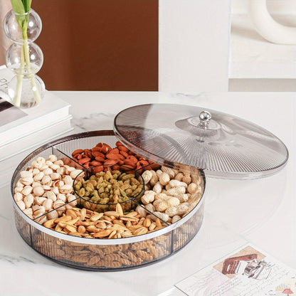 1pc, Candy Servers With Lid, 10.92in/28cm Clear Amber Gray Candy Snack Organizer, Candy Jar With Lids, Wedding Birthday Graduation Holiday Party Supplies, Home Decor