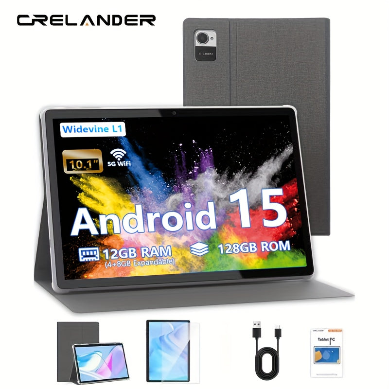 Tablet PC 2 em 1 CRELANDER W30 com Android 15, 12 GB de RAM (expansível para 4+8 GB) + 128 GB de ROM, com capa, teclado, rato e caneta opcionais, Wi-Fi 2.4G/5G, GMS, GPS, Google, iPad, Tablet PC, Tablet, Pad