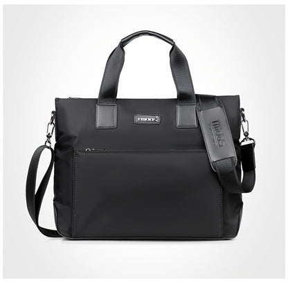 TMOOS Men'S Lightweight Oxford Business Casual Tote Bag - Large Capacity Multi-Compartment, Adjustable Shoulder Strap, Durable & Stylish for Work, Travel, and Everyday Use, Travel Tote Bag, Professional Appearance, Secure Zip