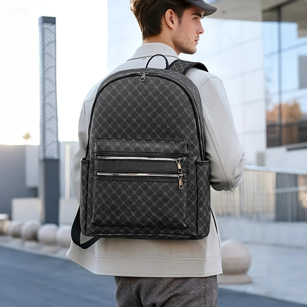 Men's & Women's Large Capacity Lightweight Backpack - 39.62cm Laptop Computer Bag, School Travel Backpack with Tablet Pocket, High Quality Backpack for College, Commuting, & s (Black/Grey, Casual/Dressy)