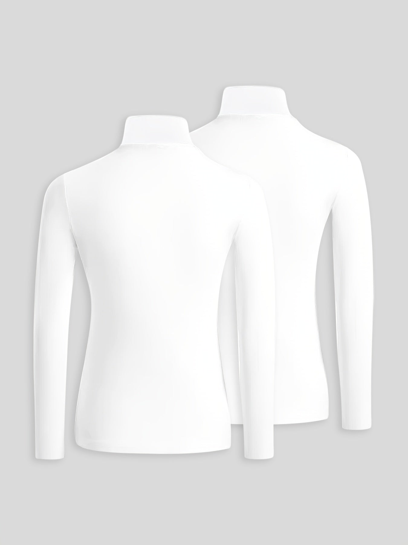 Solid Color Slim Fit Long Sleeve High Neck Pullover T-Shirt Two-Piece Set