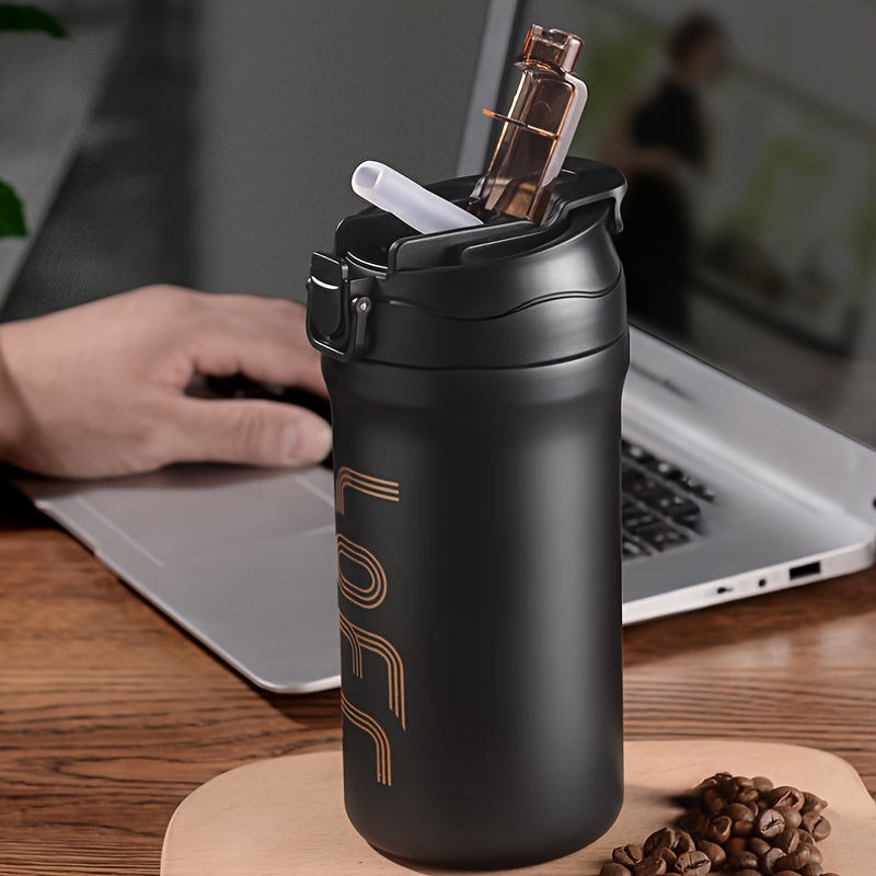 20oz/600ml Double-Wall Vacuum Insulated Stainless Steel Travel Mug - Thermal Cup with Leakproof Flip-Top Lid, Keeps Drinks Hot/Cold for Hours, Large Capacity Thermos for Coffee, Tea, Water - Perfect Gift for Coffee & Tea Love