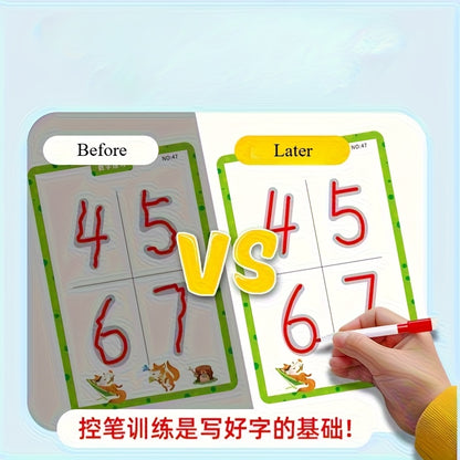 32-Page Reusable Magic Practice Notebook Set | Whole Brain Development, Pen Control Training & Drawing Education Workbook | Learn Writing Skills, Paper Material, Educational Workbook | Color Pages | Durable Binding