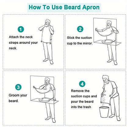 Men Beard Bib Hair Trimmer Shaving Apron Bath Barber Stick To Mirror Cloth Cover Shaving Holder