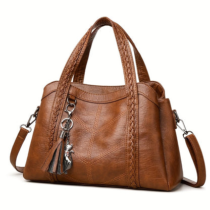 Weidua Women's Elegant Vintage Handbag - Convertible Crossbody/Shoulder Bag with Zipper Closure, Detachable Strap - Chic Purse for Women, Everyday & Formal Events - Available in Black, Light Brown, Purple, Blue, Burgundy
