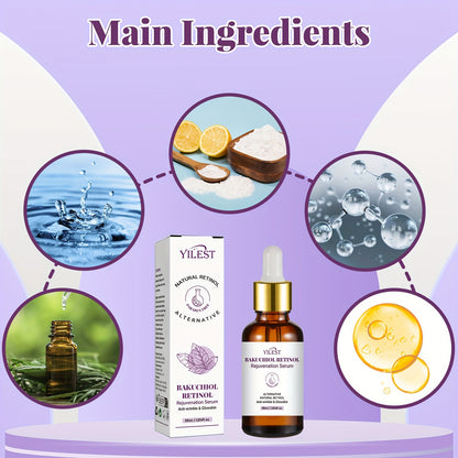 Bakuchiol Retinol Serum with Collagen & Vitamin C, Firming & Hydrating Face Drops, Paraben Free for All Skin Types, Unscented, Anti-Aging Facial Care for Men & Women - 30ml