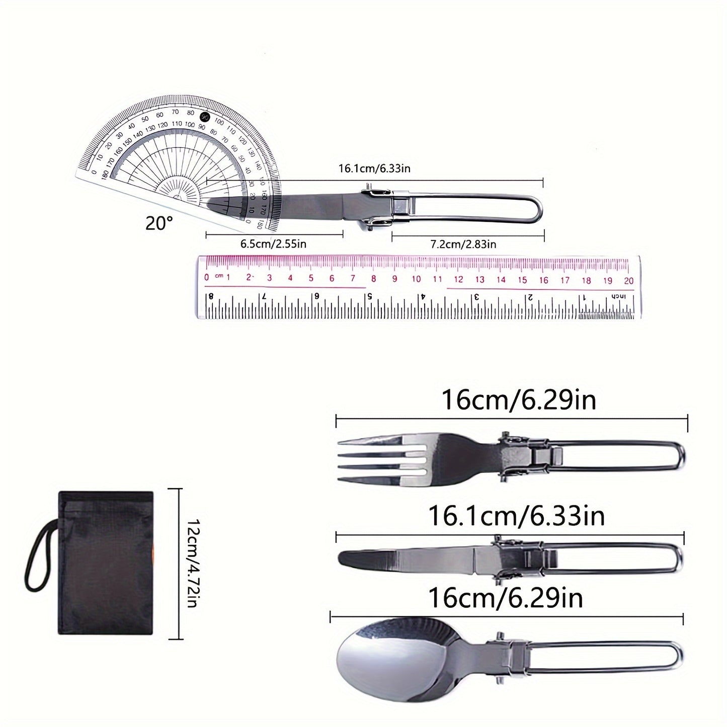 Camping Cookware Mess Kit 1-2 Person, Portable Pan Set, Fork Spoon Kit For Backpacking, Hiking, Picnic And Camping