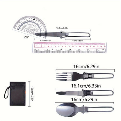 Camping Cookware Mess Kit 1-2 Person, Portable Pan Set, Fork Spoon Kit For Backpacking, Hiking, Picnic And Camping