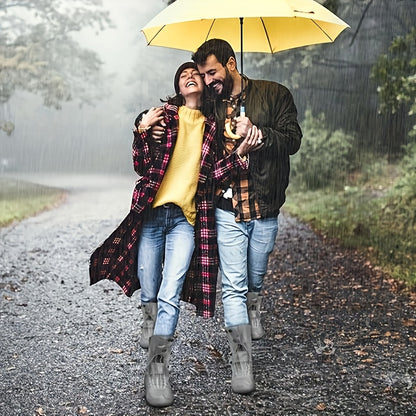 Waterproof Silicone Shoe Covers - Anti-Slip Reusable Foldable Boot Protectors with Double Button Design & Thick Sole for Rainy Snowy Weather, Unisex for Men & Women, Rain Shoe Cover, Rainy Day Essentials, Snow Protection Foot