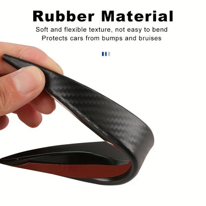 6pcs Racing carbon fiber pattern spoiler kit, car bumper collision protection paint rubber decoration