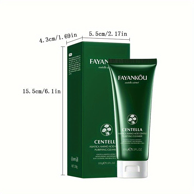 Centella Asiatica Amino Acid Facial Cleanser 100g - Gentle, Deep Cleansing & Moisturizing for Smooth, Radiant Skin | Oil Control, Hyaluronic Acid Infused, Fragrance-Free