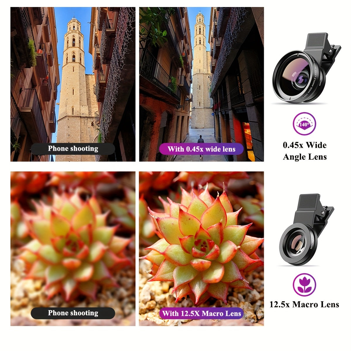 Boost Your Smartphone Photography with APEXEL's 0.45x HD 37MM Wide Angle Lens & 12.5x Super Macro Lens Kit!