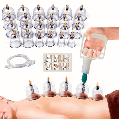 Professional Cupping Set with Pump, Vacuum Suction Cups, Home Use Cupping Kit for Massage