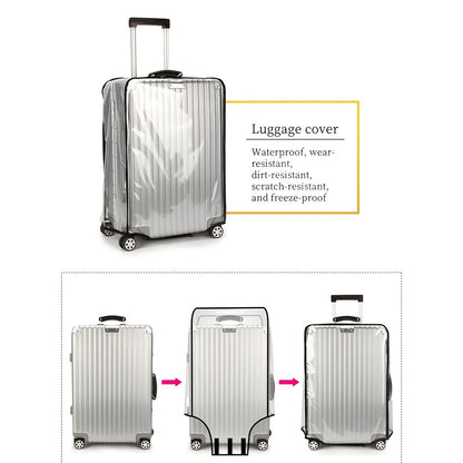 3pcs Luggage Protective Covers, Check-in Shockproof Thick PVC Transparent Dustproof Covers for 50.8cm+60.96cm+71.12cm Suitcases, Waterproof & Durable