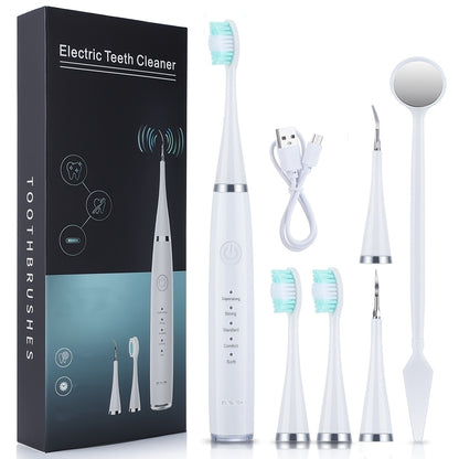 Six-In-One Electric Toothbrush Kit Designed for Portability, Featuring a Gentle Brush Head And a Teeth Scaling Beauty Tool. Effortless to Operate, It'S Tailored Just for You: Achieve Your Ideal Smile.