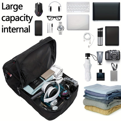50L Large Capacity Convertible Backpack for Men - Black, Multi-Functional Hiking & Travel Bag with Laptop Compartment, Adjustable Straps, Durable Polyester Lining, Ideal for Outdoor Adventures, Sports, and Everyday Use, Trave