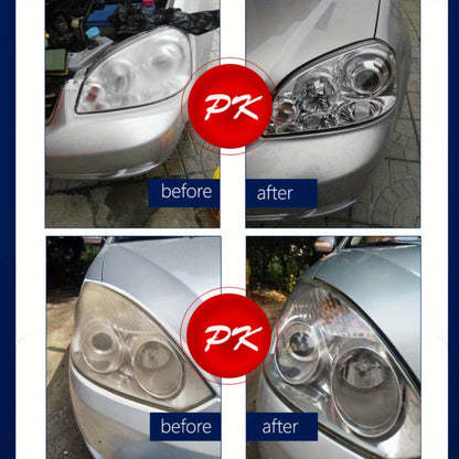 BESPER Car Headlight Restoration Kit with 500ml Restoration Fluid & Fogging Cup - Oxidized Yellowed/Scratched/Blurred Headlight Restoration, Durable Plastic, Easy-Use Design for Enhanced Visibility & Safety, Vehicle Lighting
