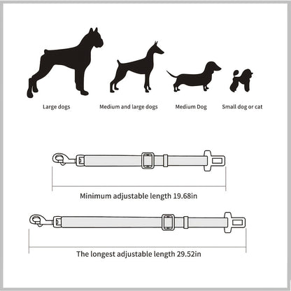 Keep Your Pet Safe On The Road: 1pc Retractable & Adjustable Pet Seat Belt For Cars